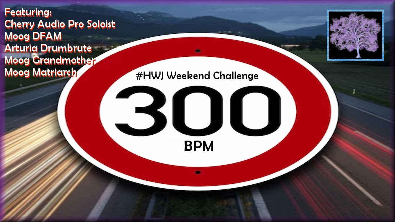 300 bpm with Cherry Audio Pro Soloist, Arturia Drumbrute, and Moog DFAM