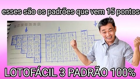 LOTOFÁCIL ANÁLISE, PALPITE DICAS INFALÍVEL COM 3 PADRÕES PRA FAZER 15 PONTOS PADRÕES 100% 15 PONTOS