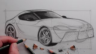 How To Draw A Realistic Car Toyota Supra