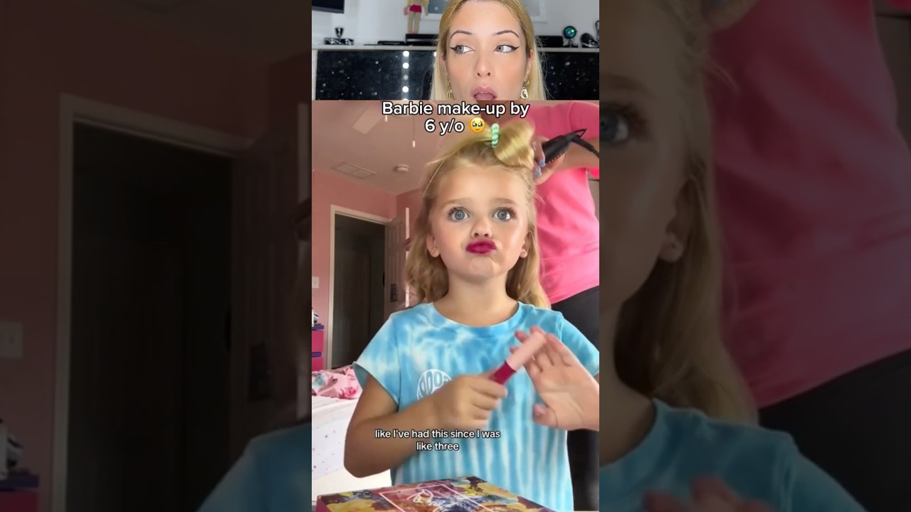 Make-up tutorial by 6 years old 🫶yes or not? 