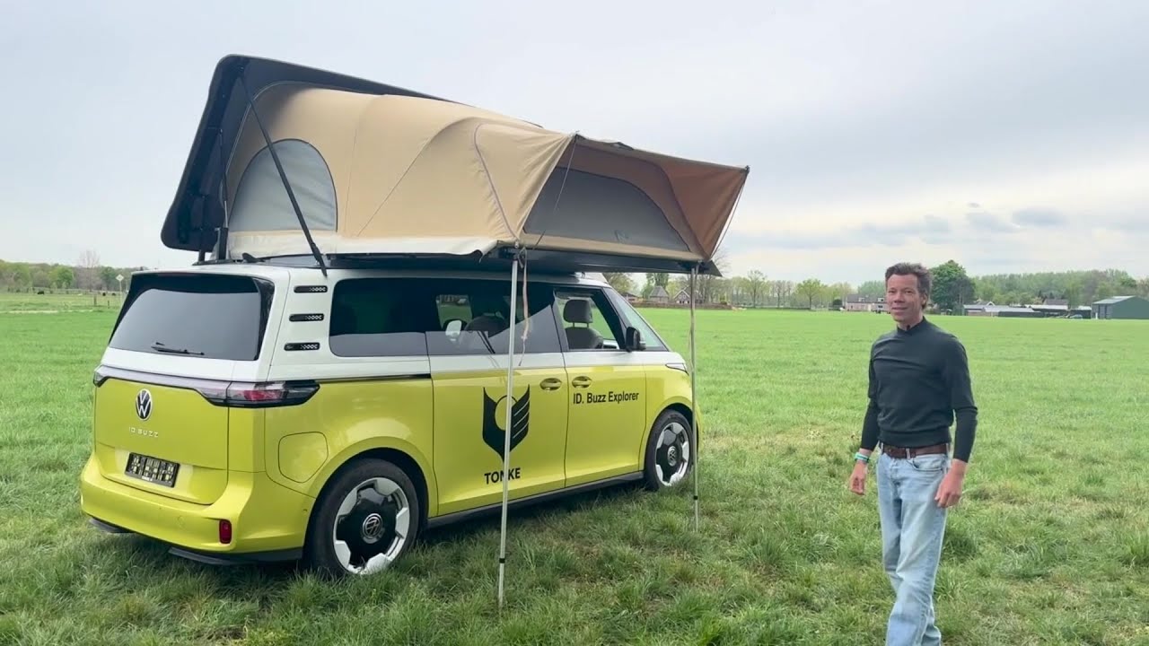 Tonke ID.Buzz camper - innovatief hefdak uitvouwen in invouwen