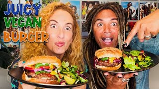 EPIC VEGAN BURGER & HIGH PROTEIN GREEK SALAD | Your Spicy Vegans
