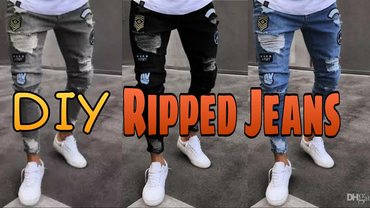 DIY RIPPED JEANS | HOW TO MAKE YOUR OWN RIPPED JEANS | TUTORIAL - YouTube