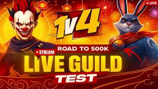 FF LIVE TOP 1 GUILD TEST 1 VS 4 | ROAD TO 200K ON LIVE | LIVE GUILD TESTING#fflive #girllive #ffgirl