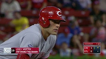 CIN@STL: Votto opens the scoring with an RBI double