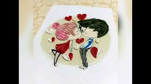 Em yêu anh/tranh giấy xoắn Quilling tình yêuhandmade cực đỉnh