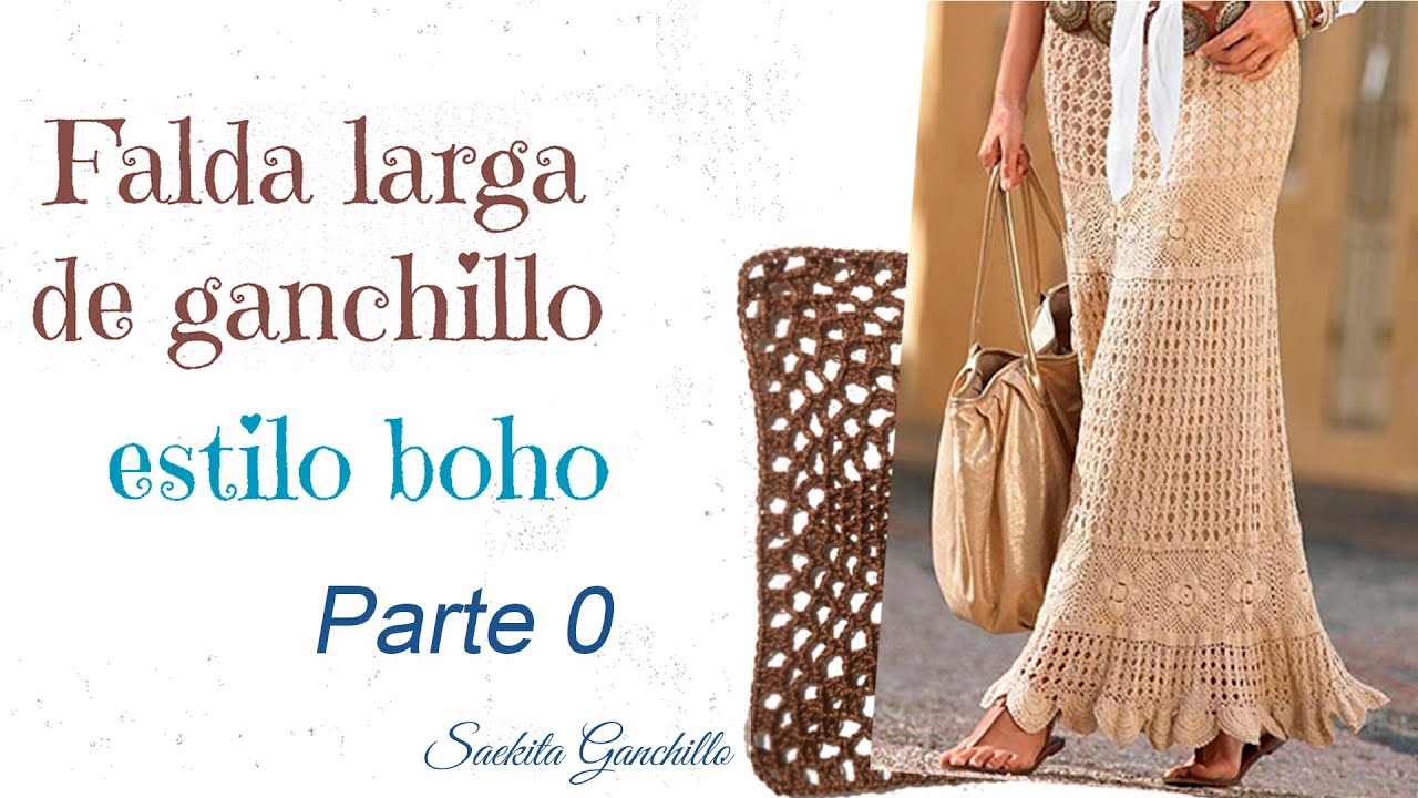 Crochet para Zurdos * Falda larga ganchillo * Adaptar patrón a todas las tallas * Saekita Ganchillo