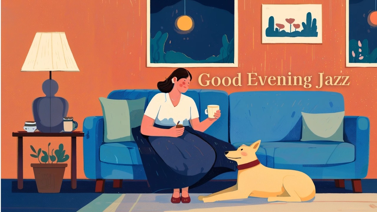 Good Evening Jazz 🌙 Warm & Calm | Cozy Nighttime Jazz at Home | Work • Focus • Study