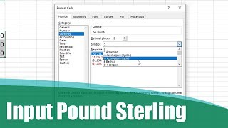 How to Input Pound Sterling Symbol in Excel screenshot 2