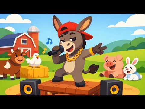 Canción del Burro Rapero de la Granja 🐴🎶 Canción Infantil Divertida y con Ritmo para Niños