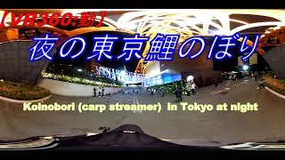 【VR360:動】夜の東京鯉のぼり Koinobori(carp streamers) In Tokyo at night