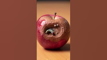 Timelapse the process of rotting apples until small worms appear   #shorts #timelapse #apple