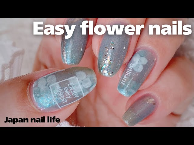 easy flower nails with a stamper - YouTube