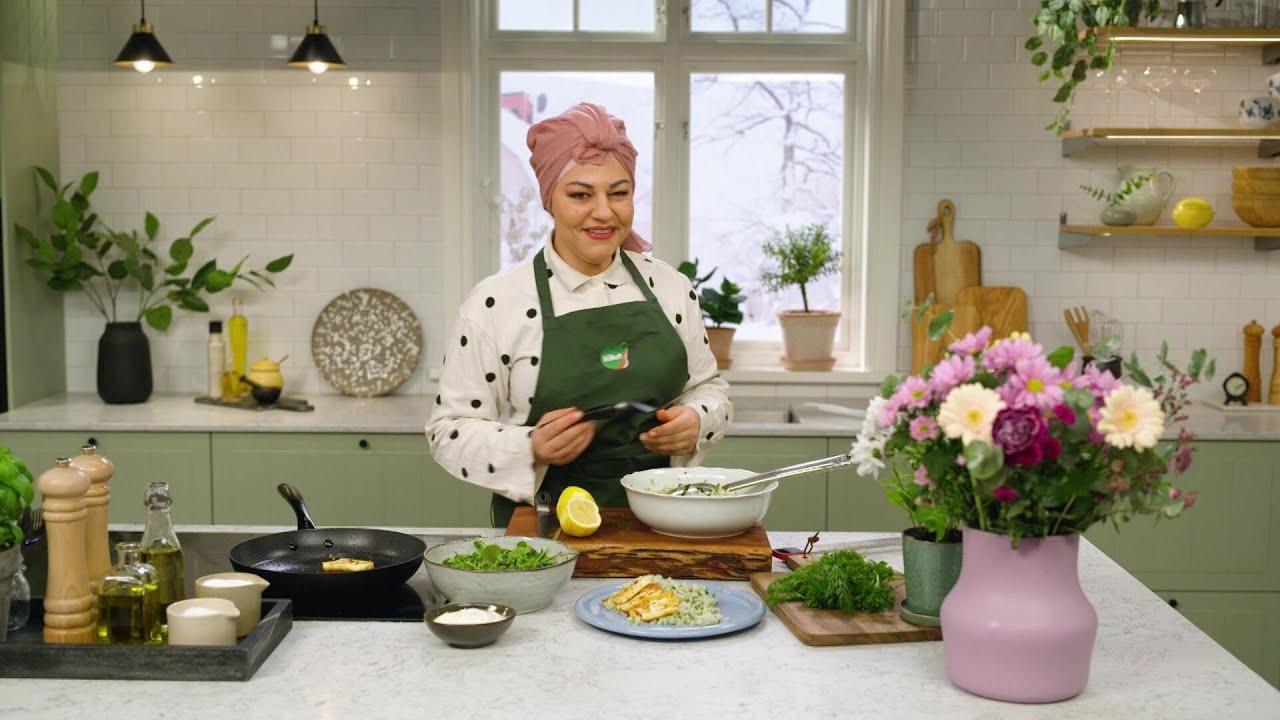 Citron- och örtris med halloumi - Köket