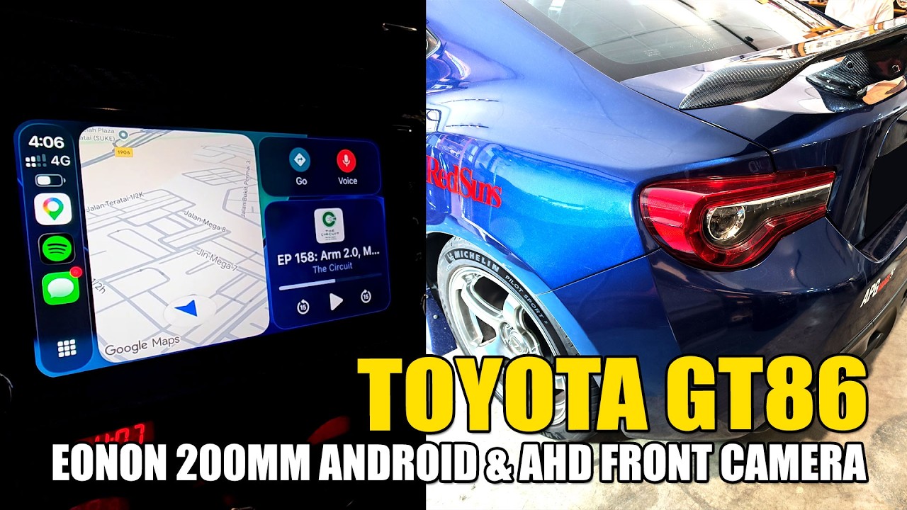Toyota GT86 Eonon Android 200MM Head Unit & Front AHD Camera - YouTube