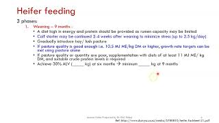 Dairy Management Lecture 12 - Heifer Management 2