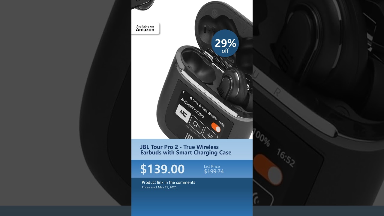 JBL Tour Pro 2 - True Wireless Earbuds with Smart Charging Case