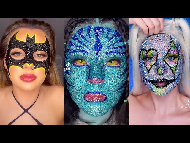 Trying face gems ✨💎 #makeup #beautytok #diamonds #foryou, Halloween Makeup