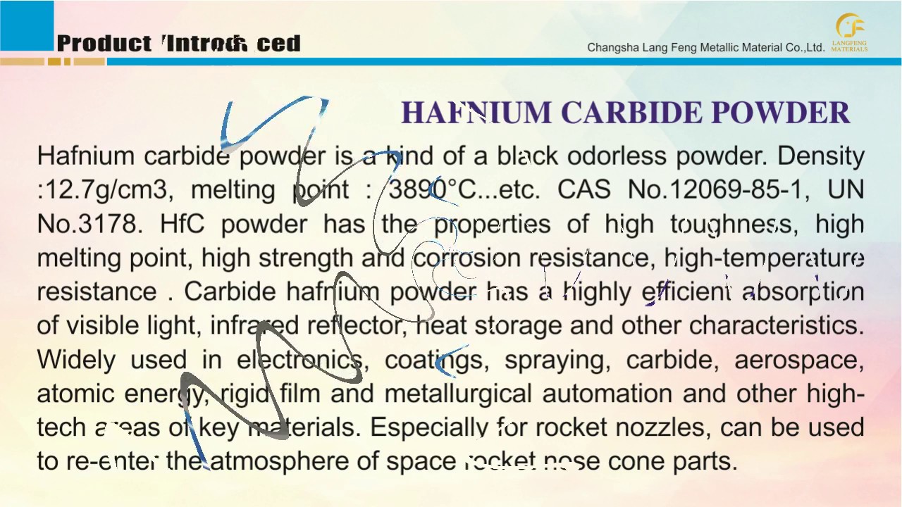 hfc powder hafnium carbide powder application and characteristics