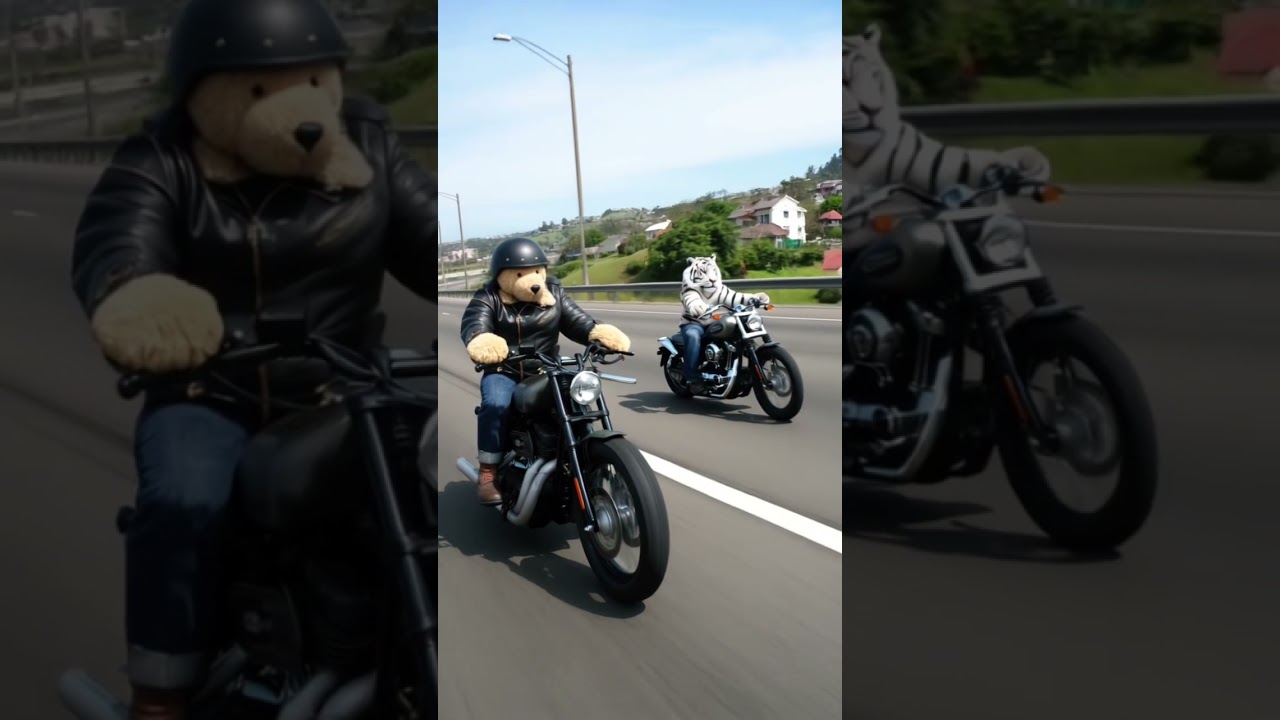 Biker Buddies on the Run 🐻🏍️🐯 | Epic Toy Road Trip!