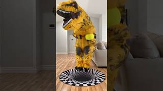 Dinosaur gets chased into another dimension and dog follows! #shorts