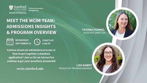 MCiM Admissions Insights & Program Overview - September 10, 2025