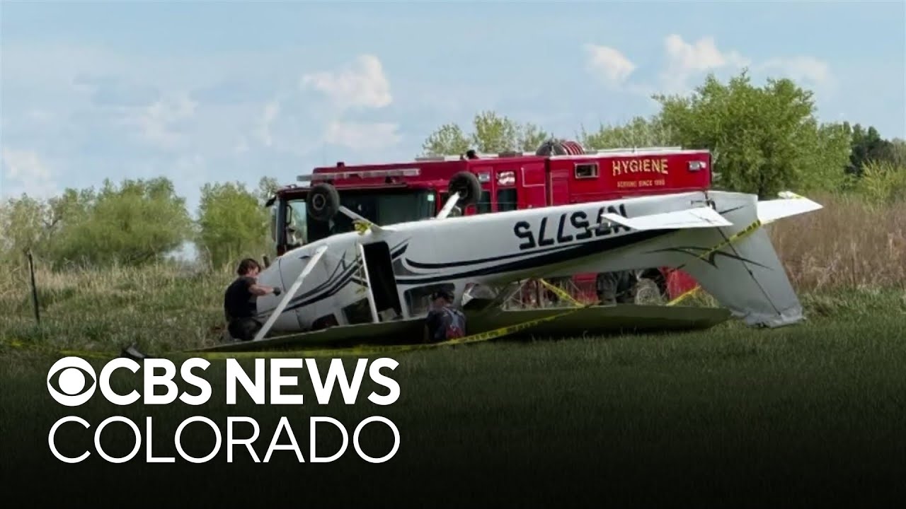 Small plane lands upside down near Longmont - YouTube