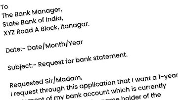 Application for Bank Statement | Bank Statement Application