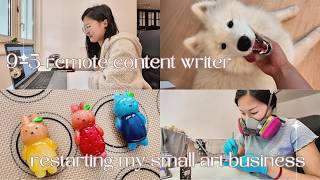 Life as a content writer growing a small art business | Sculpting & glazing polymer clay characters
