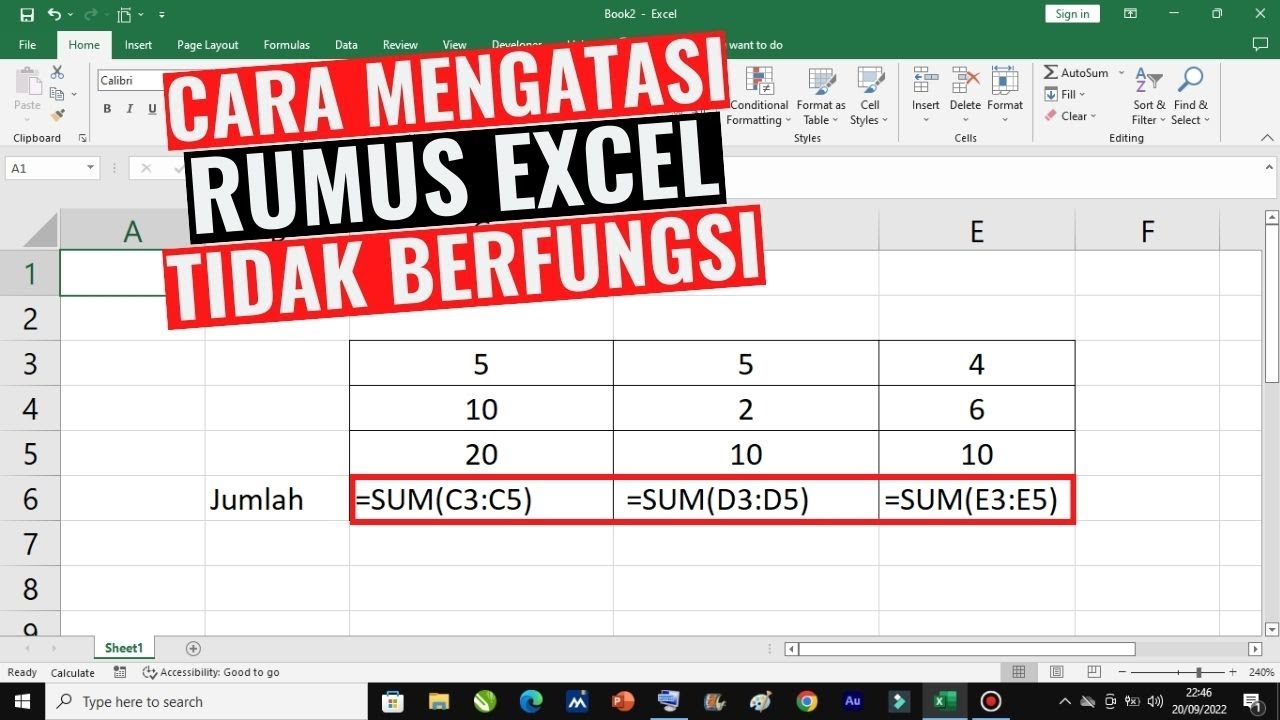 Cara Mengatasi Rumus Excel Tidak Berfungsi