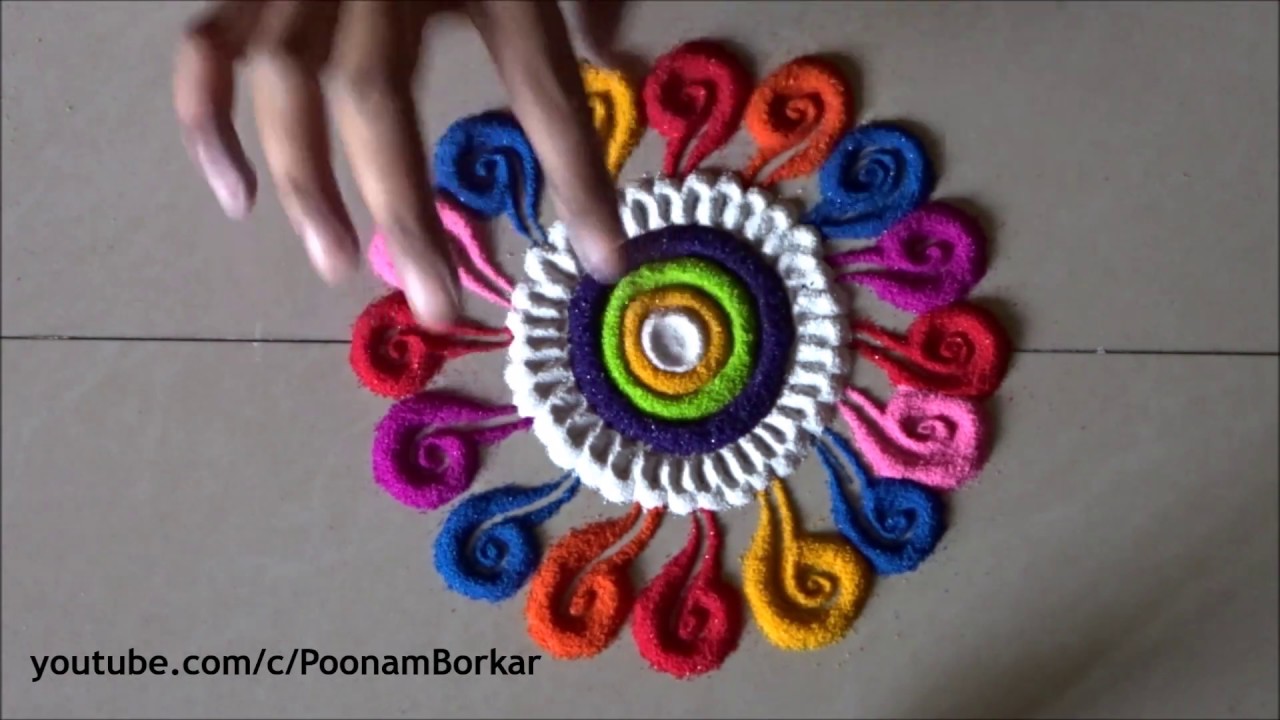 Easy Rangoli Patterns 3 Small Quick And Easy Rangoli Designs Easy Rangoli By Poonam Borkar Rangoli Patterns Easy Rangoli Designs Easy Rangoli Patterns