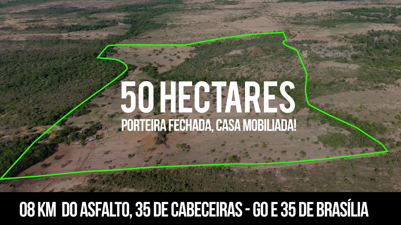 Belo sítio à venda 50 hectares, 8 km do asfalto, 140 de Brasília. R$850 mil, porteira fechada