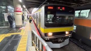 【4K高画質】引退間近！E231系０番代ミツB10編成が新宿駅16番線を発車するシーン