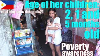 Mandy is Just 21 Years Old but She Has 3 Children Already. Filipinos in Poverty in Manila PH. PINAS!