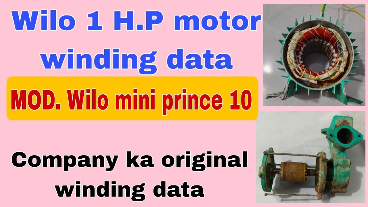Wilo 1hp tillu pump  motor  winding data //