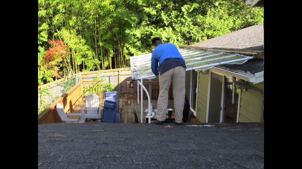 Timelapse of Deck Tarp Install 8' x 20' Clear Vinyl Tarp from Amazon
