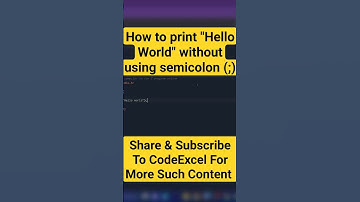 How to print "Hello World" without using a semicolon in C | CodeExcel | C Programs #shorts #coding