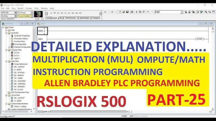 MULTIPLICATION (MUL) COMPUTE/MATH  in RSLOGIX 500 Software PART-25 #ALLENBRADLEY #PLC