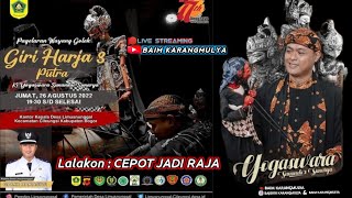 Download Lagu Pagelaran Wayang Golek GIRIHARJA3 PUTRA | Lakon Cepot jadi Raja ||YOGASWARA SUNANDAR S #giriharja3 MP3