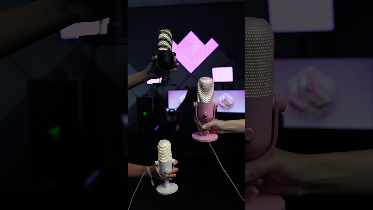 Unbox the Razer Seiren V3 Chroma 32-Bit DSP in Black, White, and