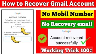 How to Recover Gmail Account Without Phone Number || gmail recover kaise kare || Google recovery