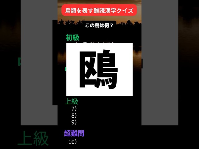 一文字 鳥の名前の漢字