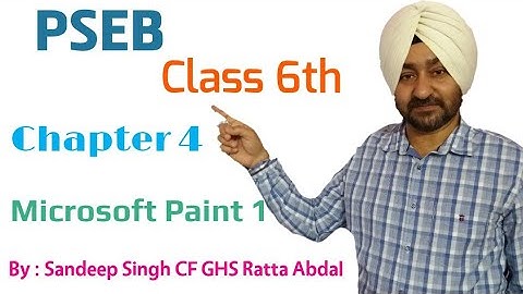 PSEB |  Class 6th |  Chapter 4 |  Microsoft Paint Part1