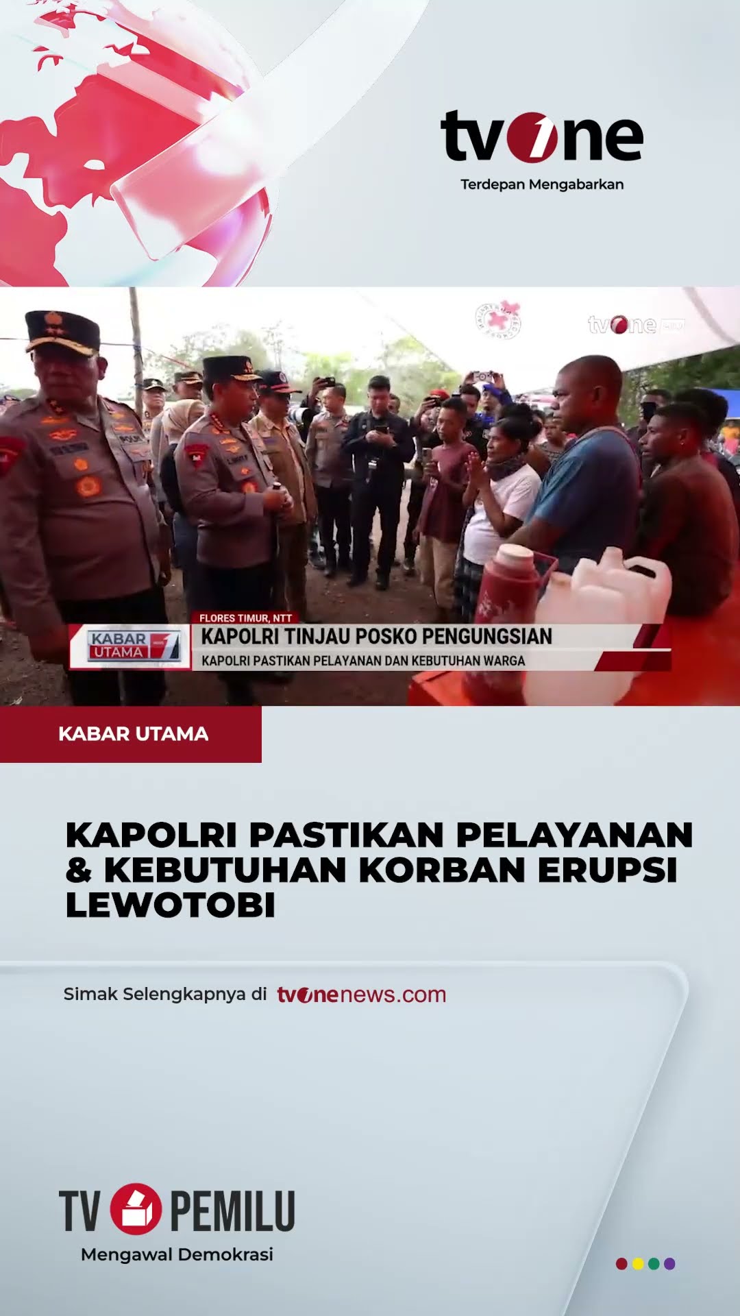 Kapolri Kunjungi Posko Pengungsian Korban Gunung Lewotobi | tvOne