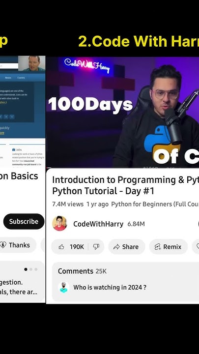 3 Youtube Channels to learn Python in 2025💻🚀 - YouTube