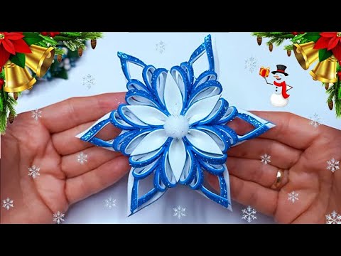 Glitter Foam Sheet Snowflake ❄️ EVA Foam Snowflakes ❄️ DIY Christmas Tree  Decoration Ornaments 