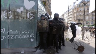 Extended Footage: Violence In Paris As May Day Marchers Criticise Macron