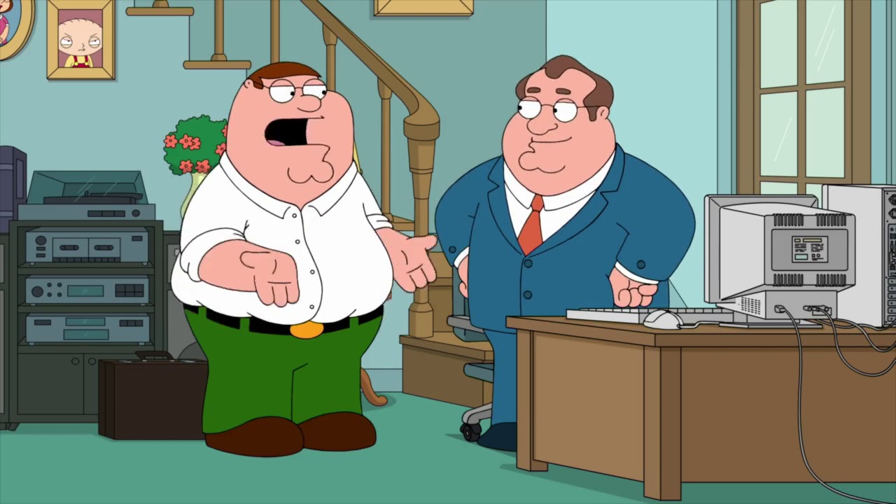 Family Guy - Peter tries to work, while "Ode To My Family" plays