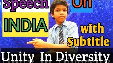 Unity In Diversity In India Essay In English With Subtitles#India Unity In Diversity  Short Speech