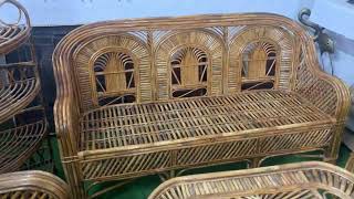 Cane Sofa chairs furniture set for living room and outdoor | cane 3 seater chair stools and Table